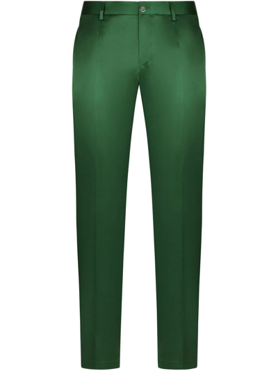 Dolce & Gabbana Slim-fit Tailored Trousers In Grün