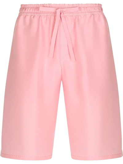 Dolce & Gabbana Silk Track Shorts In Rosa
