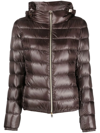 Herno High-shine Puffer Jacket In Braun