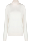 Jil Sander Roll Neck Wool Jumper In Nude