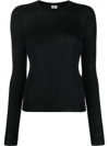 Saint Laurent Crew-neck Cashmere-blend Jumper In Schwarz