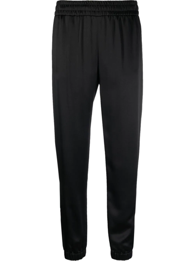 Saint Laurent Cropped Track Trousers In Black