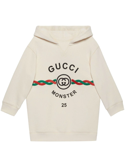 Gucci Logo-embroidered Cotton Hoodie In Weiss