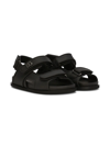 DOLCE & GABBANA DG-LOGO TOUCH-STRAP LEATHER SANDALS