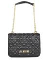 LOVE MOSCHINO LOVE MOSCHINO LOGO PLAQUE QUILTED SHOULDER BAG