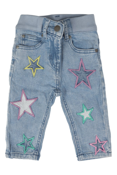 Stella Mccartney Star-embroidered Slim-cut Jeans In Blue