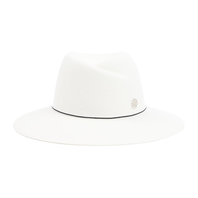 Maison Michel Virginie Logo-plaque Hat In White