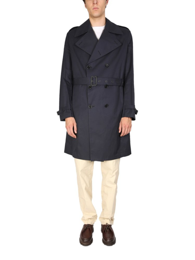 Mackintosh St Andrews Belted Trench Coat In Blue
