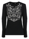 LOVE MOSCHINO LOVE MOSCHINO EMBELLISHED GRAPHIC PRINTED LONG SLEEVED T