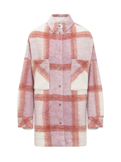 Iro Relaxed Check-print Shirt Jacket In Mixed Light Pink