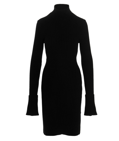 Rabanne Paco  Ribbed Turtleneck Long In Black