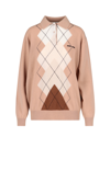 Miu Miu Intarsia Cashmere Polo Shirt In Neutrals
