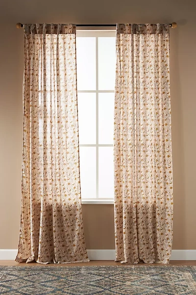 Amber Lewis For Anthropologie Rowena Curtain By  In Yellow Size 50x63