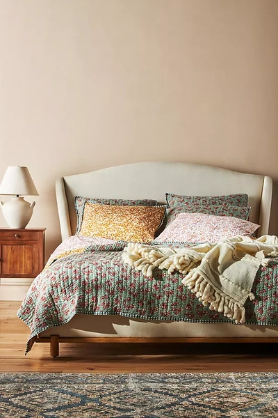 Amber Lewis For Anthropologie Rosebury Quilt By  In Mint Size Q Top/bed