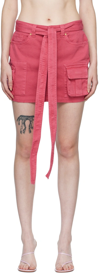 Blumarine Tied-waist Cargo Skirt In Rosa