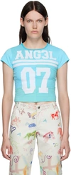 Collina Strada Ang3l Cotton Graphic Tee In Mask Blue