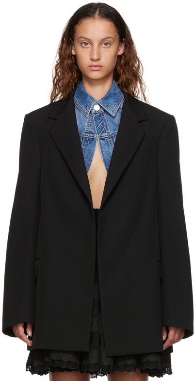 Alaïa Black Wool Blazer In 995 Noir Alaia