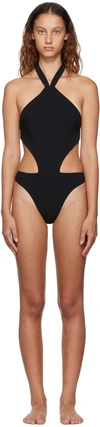 Alaïa Black Trikini One-piece Swimsuit In 995 Noir Alaia