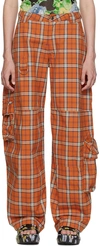 Collina Strada Printed Wide Leg Cargo Pants In Orange