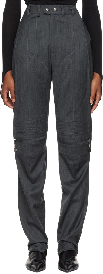 Bonbom Gray Lea Trousers In Melange Grey
