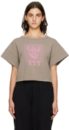 Bernhard Willhelm Taupe Embroidered Llama T-shirt In Taupe