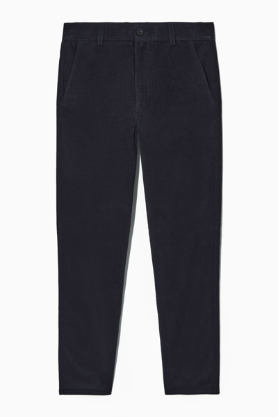 Cos Straight-leg Corduroy Chinos In Blue
