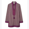 Tory Burch Printed Tory Tunic In 3d Checkered Logo Lilac
