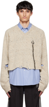 DOUBLET BEIGE MAGNET ATTACHED SWEATER