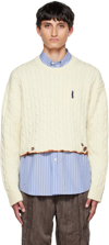 DOUBLET OFF-WHITE BURNING SWEATER
