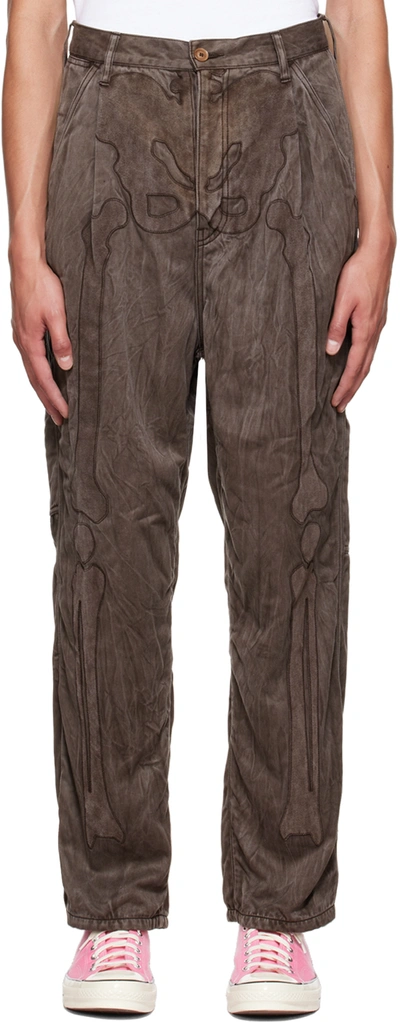 Doublet Brown Skeleton Trousers In Mud