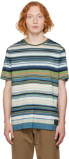 Paul Smith Striped Crew Neck Short Sleeve T-shirt In 44 Blues