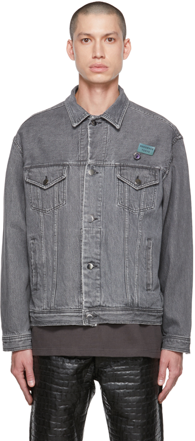 Song For The Mute Gray Worker Denim Jacket In Grey