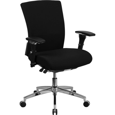 Offex Hercules Series 24/7 Intensive Use 300 Lb. Rated Black Fabric Multifunction Ergonomic Office C