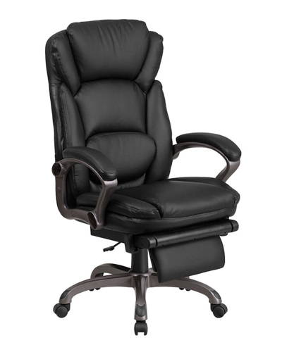 Offex High Back Black Leathersoft Executive Reclining Ergonomic Swivel Office Chair With Outer Lumba