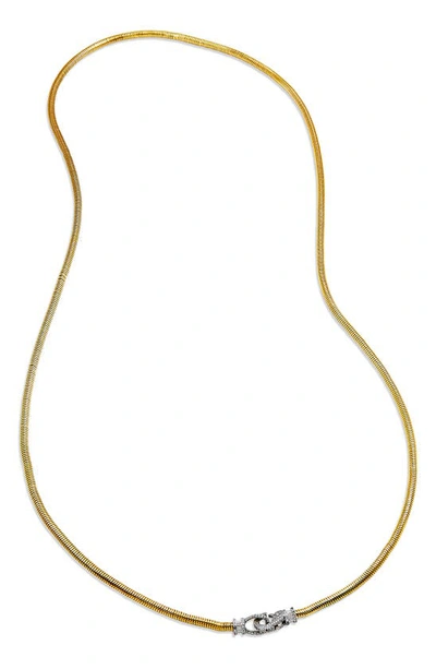 Savvy Cie Jewels Snake Chain Wrap Necklace In Yellow