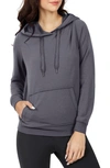 90 Degree By Reflex Terry Brushed Pullover Hoodie In Blackened Pearl