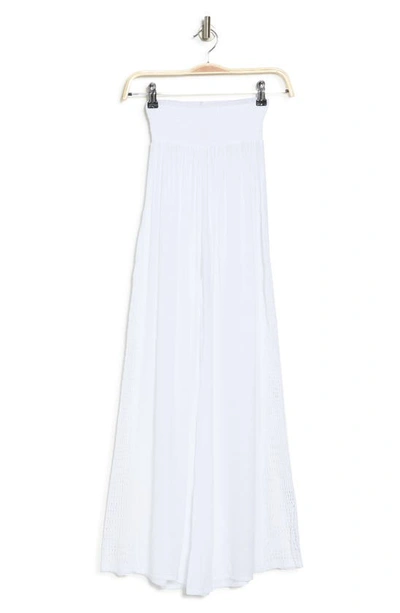 Elan Crochet Panel Cover-up Pants In White