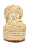 KENNETH COLE NEW YORK OLIVIA BRAIDED ESPADRILLE PLATFORM WEDGE SANDAL