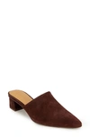 Splendid Lyn Suede Mule Heel In Raisin