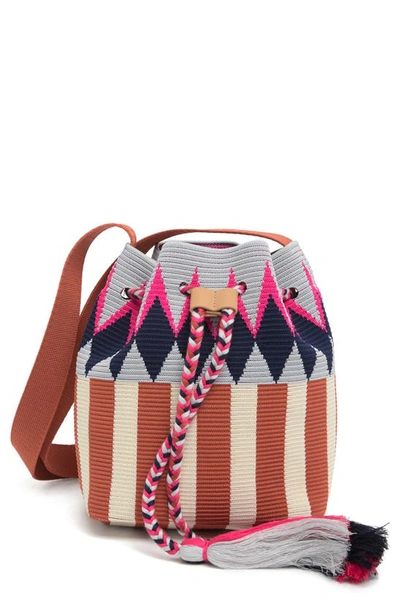Lucky Brand Jose Bucket Bag In Knit Multi Recycled Fly Knit