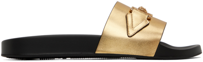 Versace Gold Medusa Biggie Slides In 1x100 Oro-oro Versac