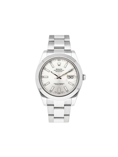 Pre-owned Rolex  Datejust Ii 41mm In Silver