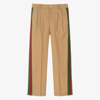 GUCCI TEEN BOYS BEIGE WOOL TROUSERS