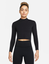 Nike Women's  Yoga Dri-fit Luxe Long Sleeve Crop Top In Black