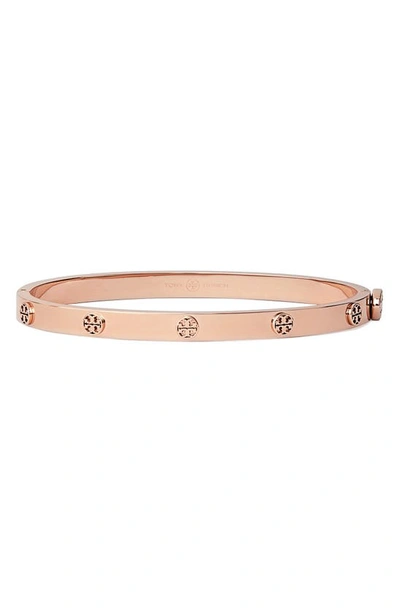 Tory Burch Miller Stud 5mm Hinge Bracelet In Rose Gold