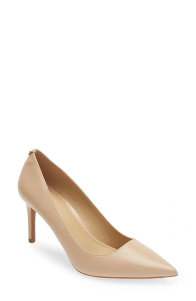 Michael Michael Kors Alina Leather Pointy-toe Pumps In Metallic