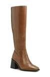 Vince Camuto Sangeti Womens Leather Dressy Knee-high Boots In Spice