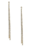 Ettika Crystal Linear Drop Ear Jackets In Gold