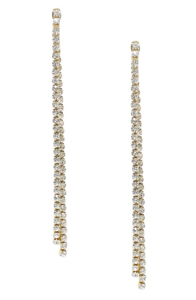 Ettika Crystal Linear Drop Ear Jackets In Gold