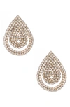 Ettika Crystak Teardrop Stud Earrings In Gold